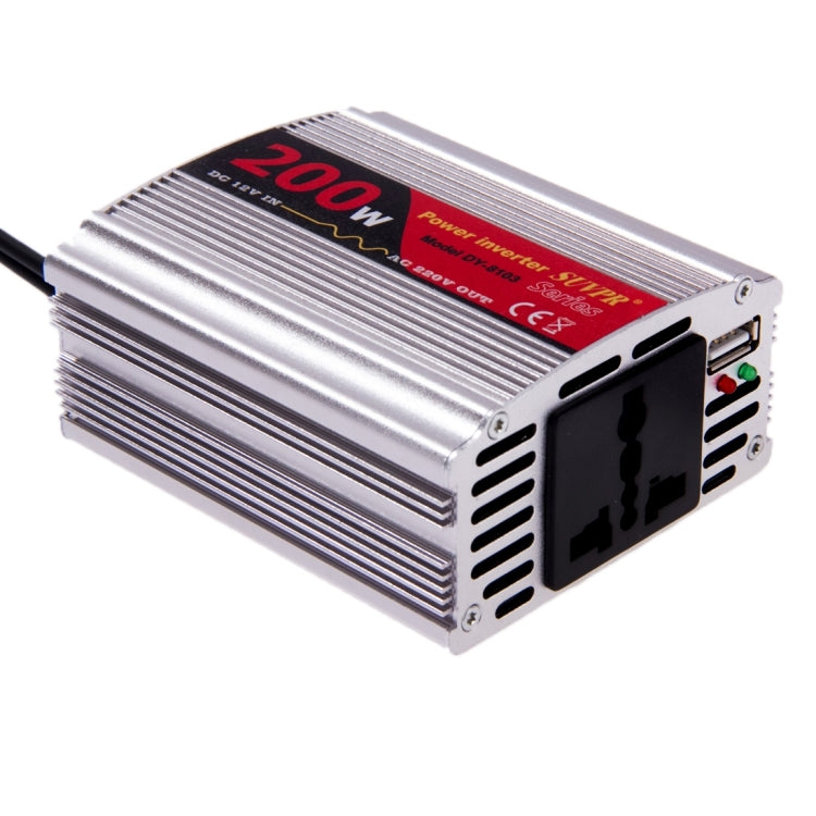 SUVPR DY-8103 200W DC 12V 轉 AC 電源逆變器 帶USB接口 & 通用插座