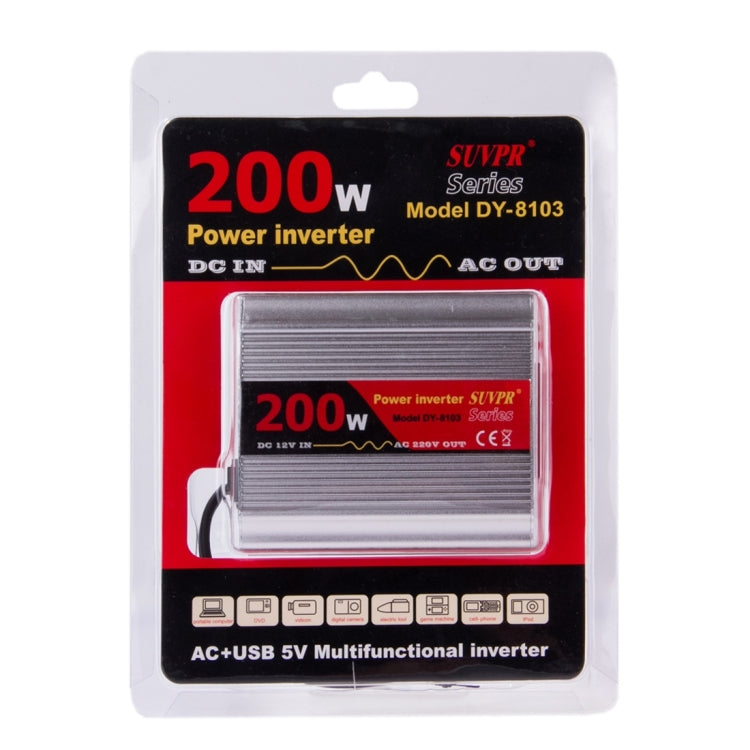 SUVPR DY-8103 200W DC 12V 轉 AC 電源逆變器 帶USB接口 & 通用插座