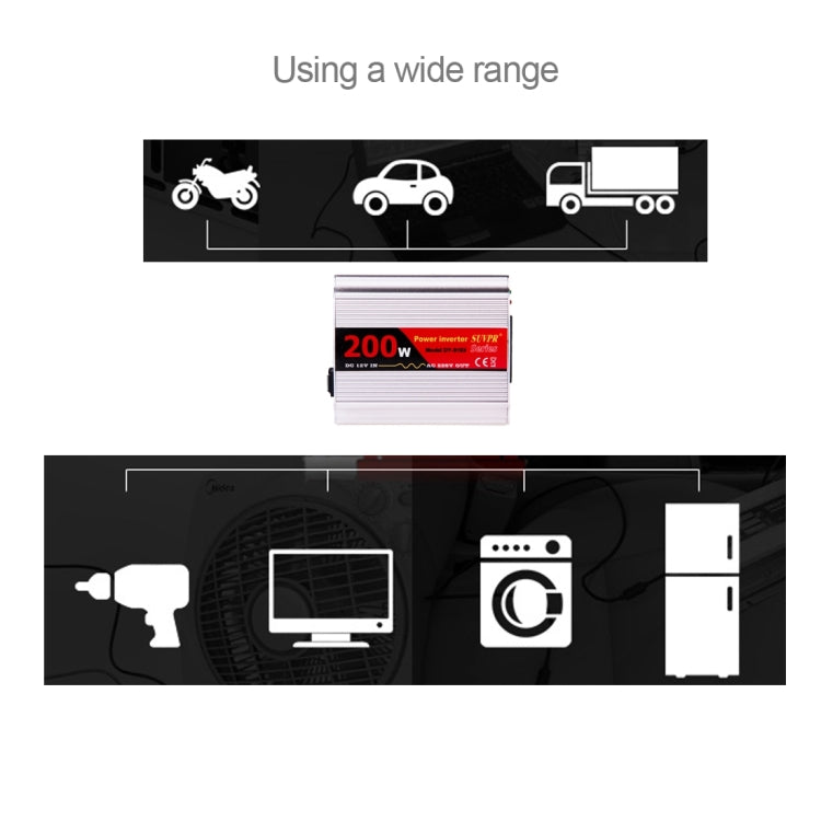 SUVPR DY-8103 200W DC 12V 轉 AC 電源逆變器 帶USB接口 & 通用插座