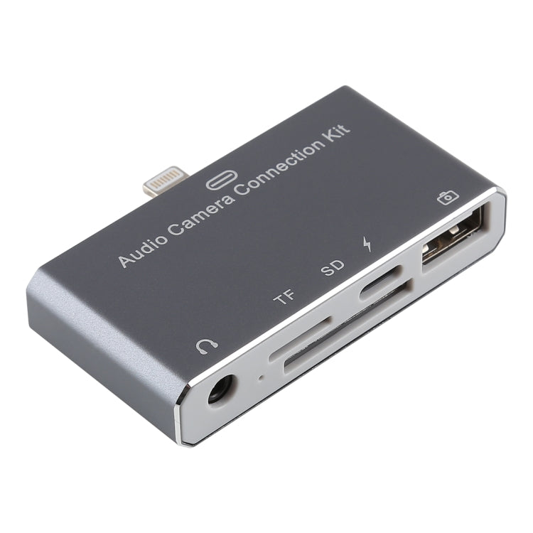 D-198 5合1 8 Pin 轉 USB Type-C & USB HUB & SD& TF卡 讀卡器