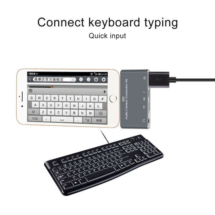 D-198 5合1 8 Pin 轉 USB Type-C & USB HUB & SD& TF卡 讀卡器