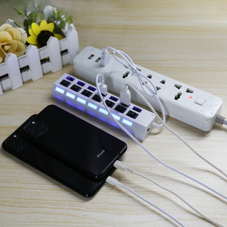 7 口 USB 2.0 HUB 即插即用 , 黑色