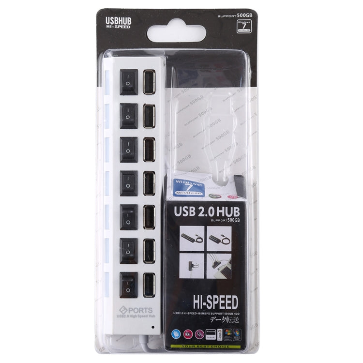 7 口 USB 2.0 HUB 即插即用 , 黑色