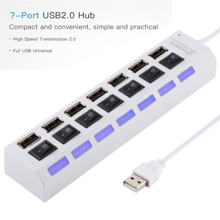 7 口 USB 2.0 HUB 即插即用 , 黑色
