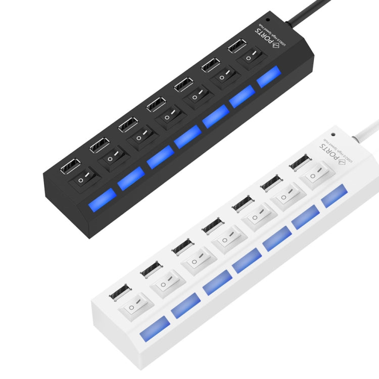 7 口 USB 2.0 HUB 即插即用 , 黑色
