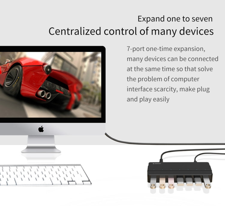 Orico H7928-U2-V1 桌面7口USB2.0集線器 帶電源