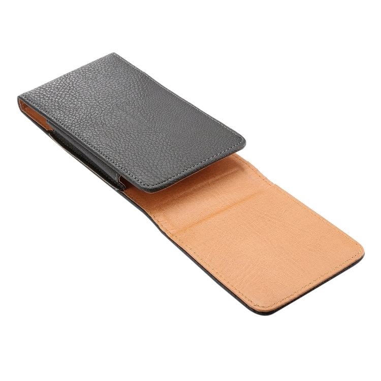 適用於三星蓋樂士Note 5等6.0-5.7寸相同規模機型通用 荔枝紋背夾扣上下開豎套掛腰包