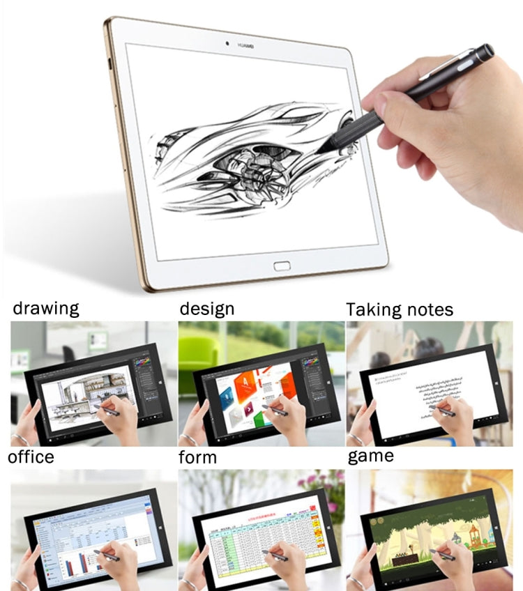 通用可充電 電容觸控筆/手寫筆，2.3mm的金屬筆尖 適用於iPhone，iPad，三星和其他電容式觸摸屏智能手機或平板電腦