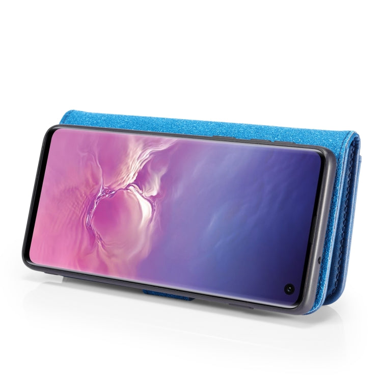 DG.MING 適用於三星 Galaxy S10 Plus 兩折牛皮款左右開可拆分磁吸皮套 帶支架&卡槽&錢包