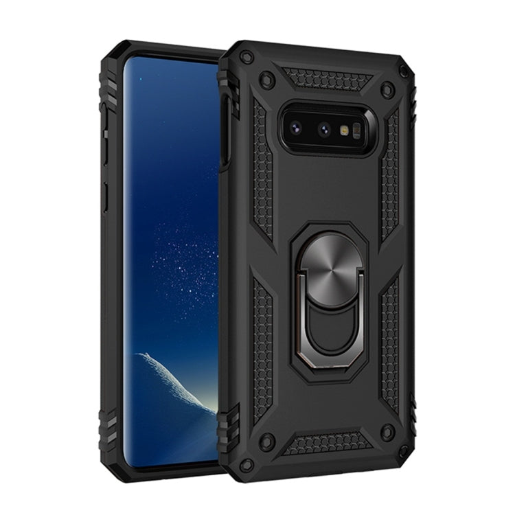 適用於三星 Galaxy S10e TPU + PC軍士盔甲防摔保護殼，帶360度旋轉支架
