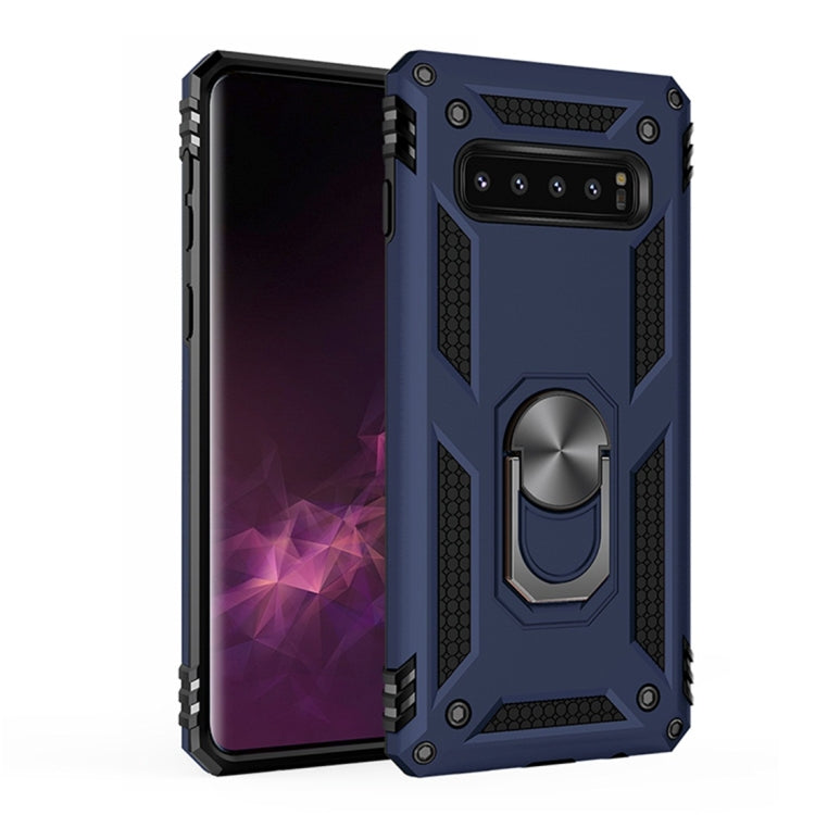 適用於三星 Galaxy S10 Plus TPU + PC軍士盔甲防摔保護殼，帶360度旋轉支架