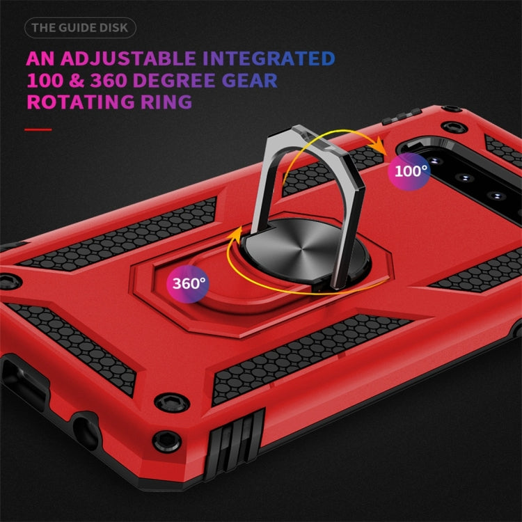 適用於三星 Galaxy S10 Plus TPU + PC軍士盔甲防摔保護殼，帶360度旋轉支架