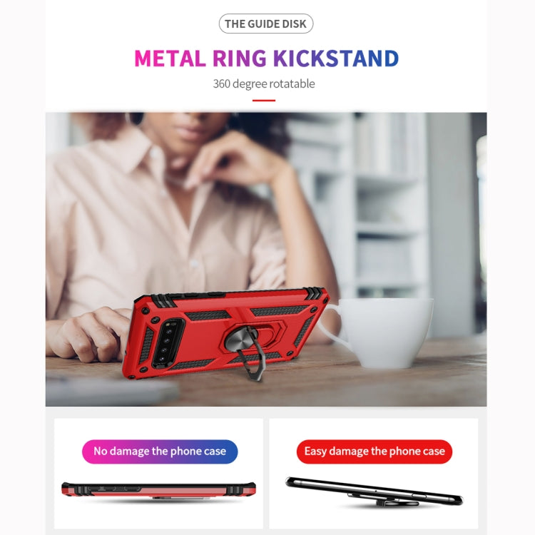 適用於三星 Galaxy S10 Plus TPU + PC軍士盔甲防摔保護殼，帶360度旋轉支架