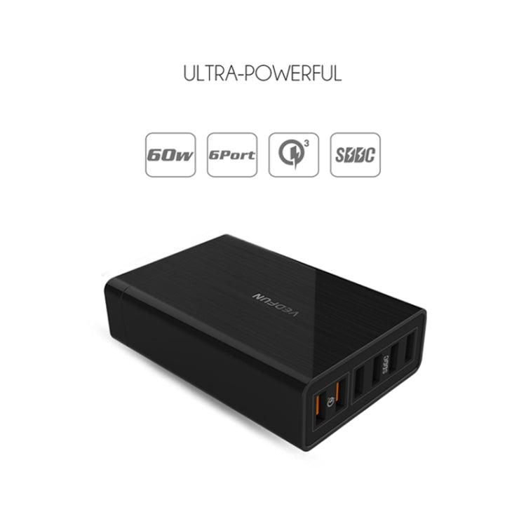 VEDFUN TurboCube D620 QC3.0六口智能充電器 歐規/美規/英規