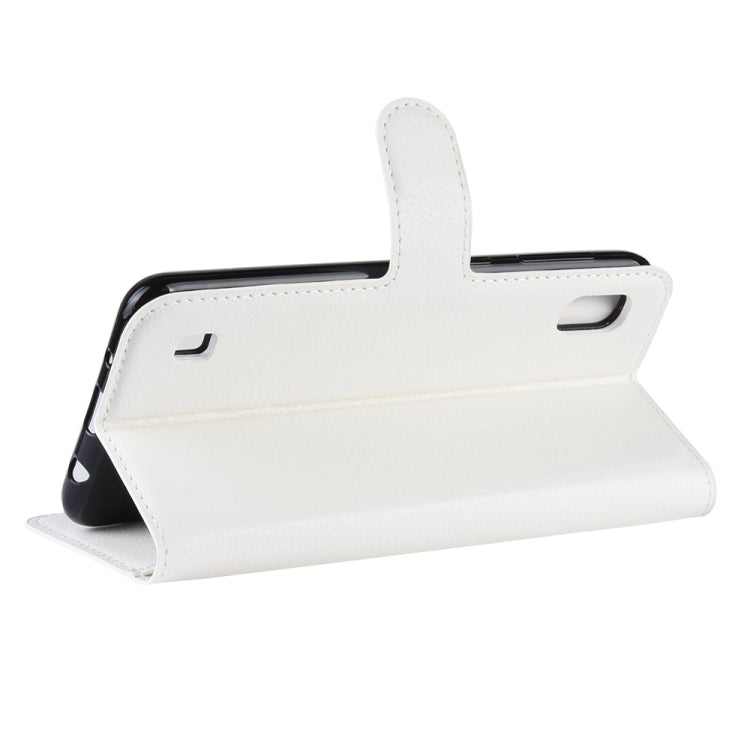 適用於Galaxy A10 荔枝紋左右開皮套 帶錢包&支架&卡槽