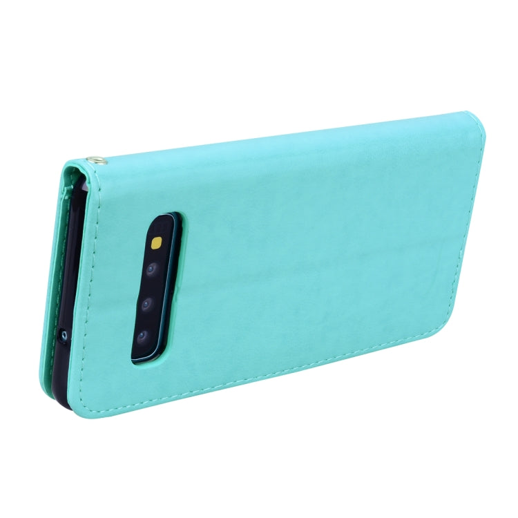 適用於三星Galaxy S10 Plus 玫瑰壓紋左右翻蓋皮套 帶支架&卡槽&錢包