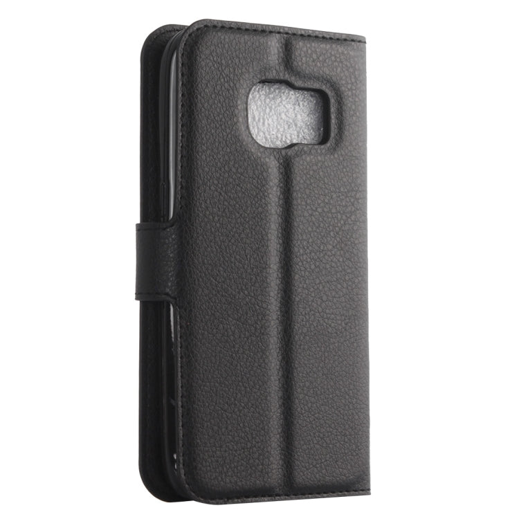 適用於三星蓋樂世 S6 Edge / G925 荔枝紋左右開皮套 帶支架&卡槽&錢包