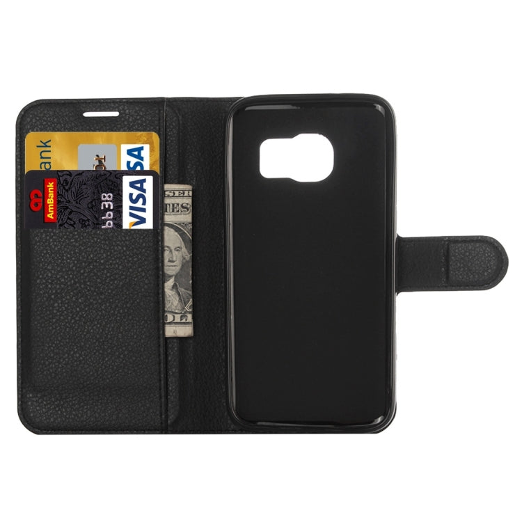 適用於三星蓋樂世 S7 Edge / G935 荔枝紋左右開皮套 帶支架&卡槽&錢包