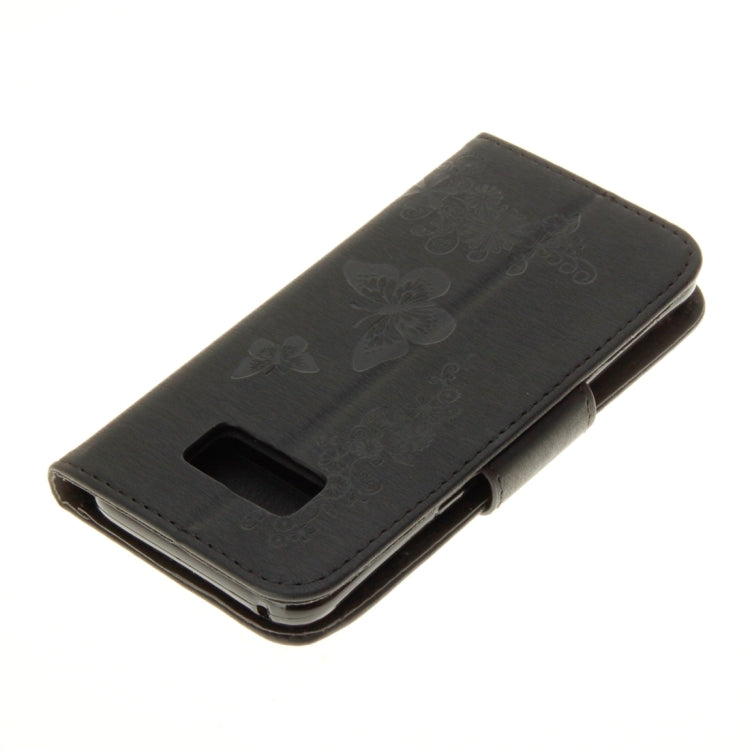 適用於三星蓋樂世 S8 壓花大蝴蝶圖案左右開皮套 帶支架&卡槽&錢包&手繩