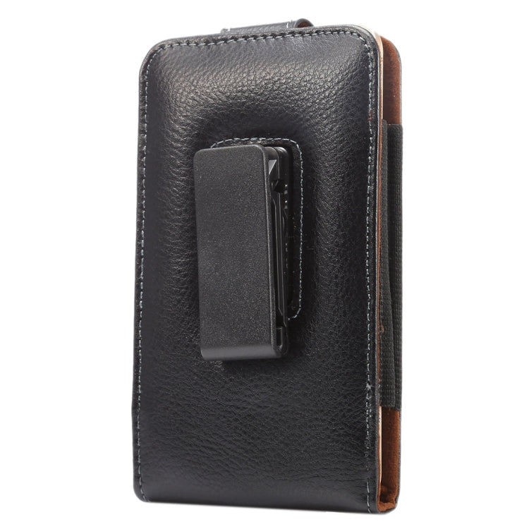 華為P9 Plus & 榮耀7i / 6 Plus,適用於三星蓋樂士Note 3 & Note 2 等5.5寸相同規模機型通用 皮革荔枝紋可旋轉背夾扣上下開豎套掛腰包