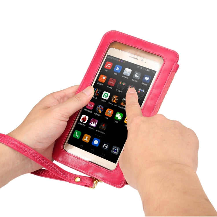 瘋馬紋全觸摸錢包式手提斜挎時尚手機包 華為Mate 8.適用於三星Note 8 Mega 6.3