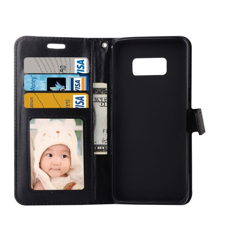 適用於Samsung Galaxy S8 復古瘋馬紋左右翻蓋皮套帶支架&卡槽&錢包&相框