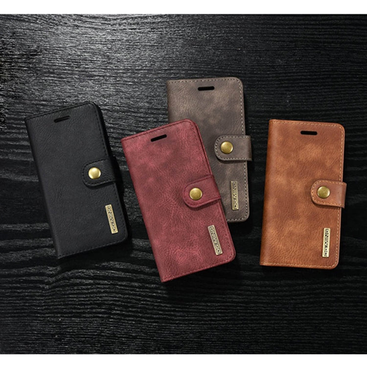 DG.MING 適用於三星 S8 兩折牛皮款左右開可拆分磁吸皮套 帶支架&卡槽&錢包