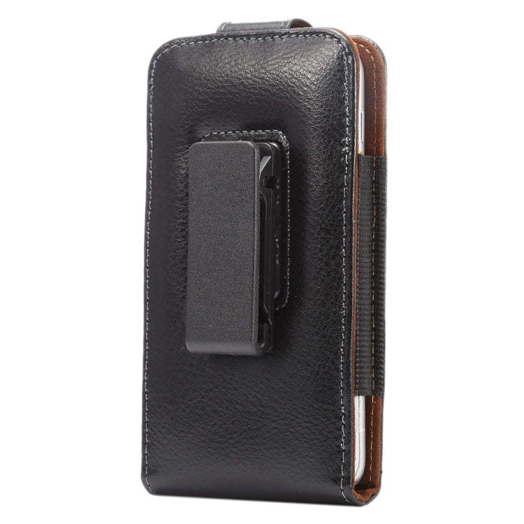 適用於蘋果    iPhone X    &三星蓋樂士S7 & S6 Edge & S6 & S5, 索尼Xperia Z5 & Z4 & Z3 華為P9 & P8, 等5.2寸相同規模機型通用 皮革荔枝紋可旋轉背夾扣上下開豎套掛腰包