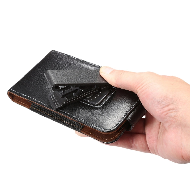 適用於蘋果    iPhone X    &三星蓋樂士S7 & S6 Edge & S6 & S5, 索尼Xperia Z5 & Z4 & Z3 華為P9 & P8, 等5.2寸相同規模機型通用 皮革荔枝紋可旋轉背夾扣上下開豎套掛腰包