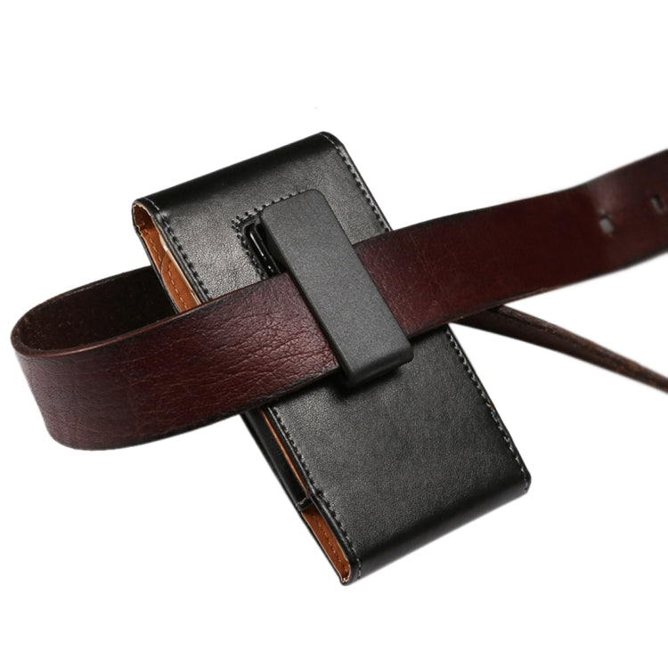 適用於蘋果    iPhone X    &三星蓋樂士S7 & S6 Edge & S6 & S5, 索尼Xperia Z5 & Z4 & Z3 華為P9 & P8, 等5.2寸相同規模機型通用 皮革荔枝紋可旋轉背夾扣上下開豎套掛腰包