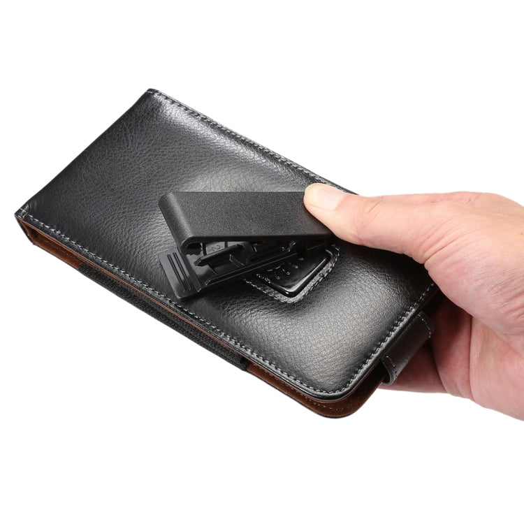 適用於三星蓋樂士Mega 6.3 / i9200 / i9208 / 9152 / 9158 / p709 等6.3寸相同規模機型通用 皮革荔枝紋可旋轉背夾扣上下開豎套掛腰包