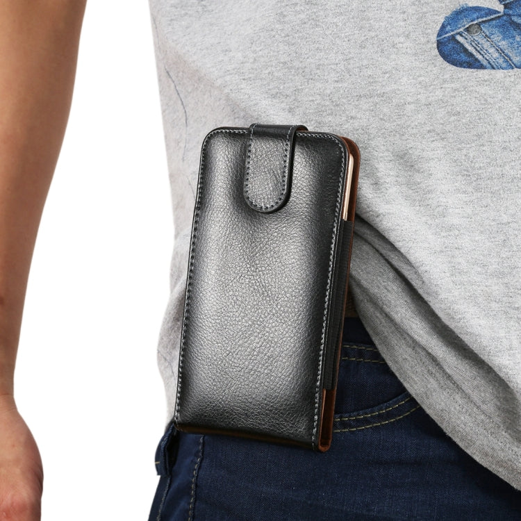 適用於三星蓋樂士Mega 6.3 / i9200 / i9208 / 9152 / 9158 / p709 等6.3寸相同規模機型通用 皮革荔枝紋可旋轉背夾扣上下開豎套掛腰包