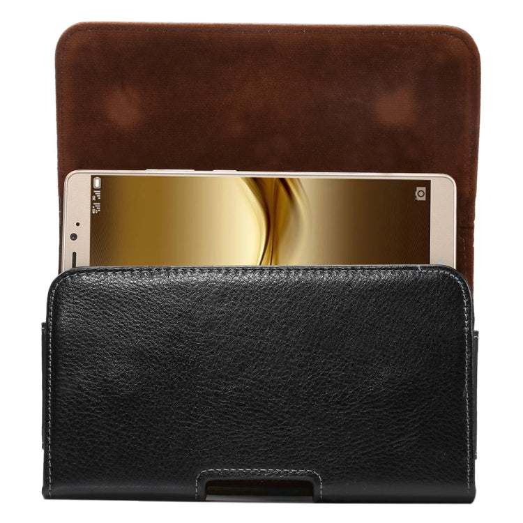 適用於三星蓋樂士Mega 6.3 / i9200 / i9208 / 9152 / 9158 / p709, 等6.3寸相同規模機型通用 皮革荔枝紋可旋轉背夾扣上下開橫套掛腰包