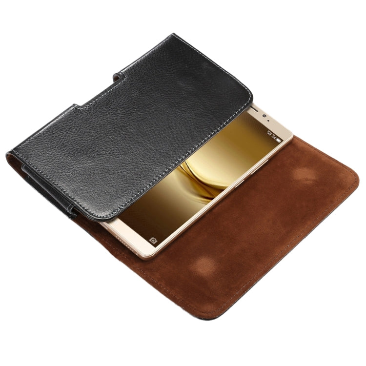 適用於三星蓋樂士Mega 6.3 / i9200 / i9208 / 9152 / 9158 / p709, 等6.3寸相同規模機型通用 皮革荔枝紋可旋轉背夾扣上下開橫套掛腰包