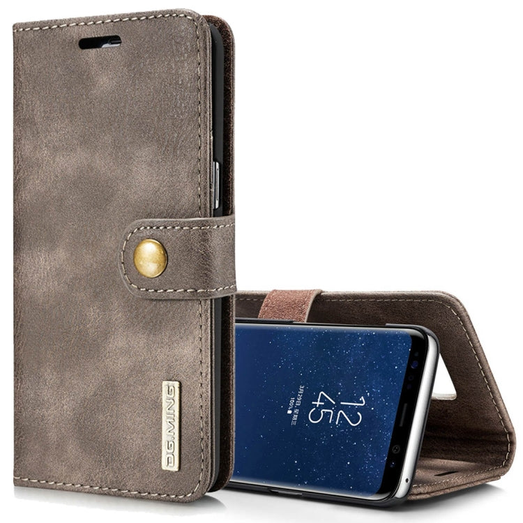 DG.MING 適用於三星蓋樂世 S8+ / G955 兩折牛皮款左右開可拆分磁吸皮套 帶支架&卡槽&錢包 , Galaxy S8+