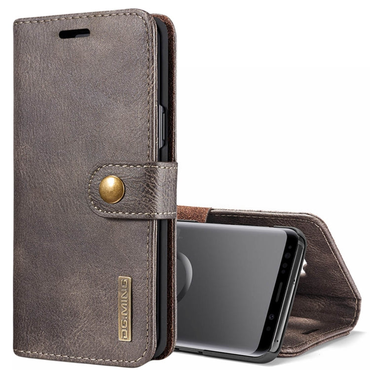 DG.MING 適用於三星蓋樂世 S9 兩折牛皮款左右開可拆分磁吸皮套 帶支架&卡槽&錢包 , Galaxy S9