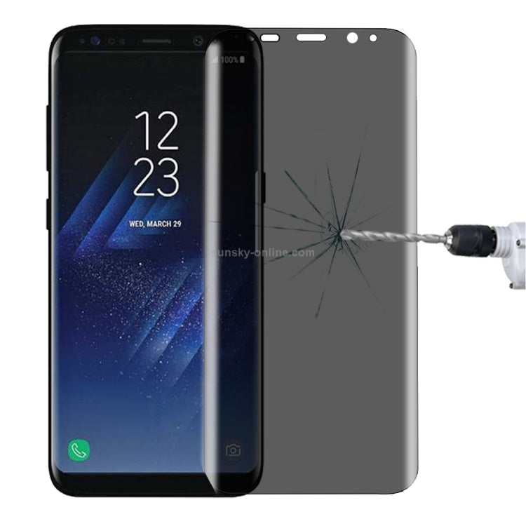適用於Samsung Galaxy S8+ / G9550 0.3mm厚度 9H表面硬度 3D弧邊 防偷窺 全屏覆蓋鋼化玻璃保護膜 縮小有孔