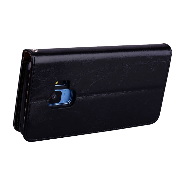 適用於三星Galaxy S9男女商務款油蠟紋皮套帶支架&卡槽&錢包