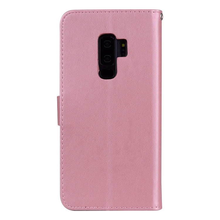 適用於Samsung Galaxy S9+ 玫瑰壓紋左右翻蓋環保PU皮套 帶支架&卡槽&錢包
