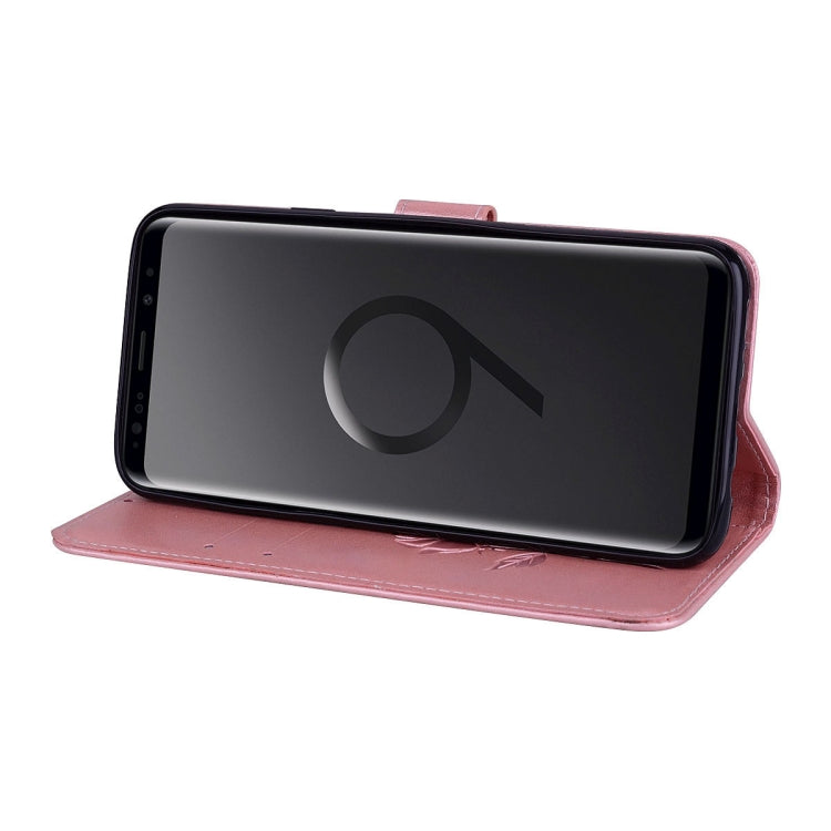 適用於Samsung Galaxy S9+ 玫瑰壓紋左右翻蓋環保PU皮套 帶支架&卡槽&錢包