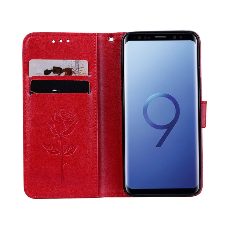 適用於Samsung Galaxy S9 玫瑰壓紋左右翻蓋環保PU皮套 帶支架&卡槽&錢包