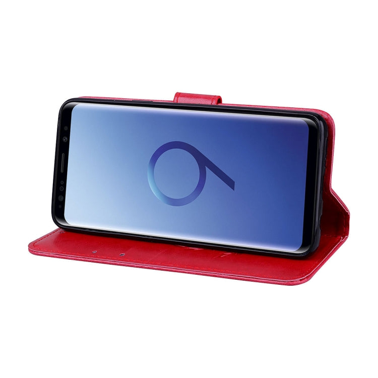 適用於Samsung Galaxy S9 玫瑰壓紋左右翻蓋環保PU皮套 帶支架&卡槽&錢包