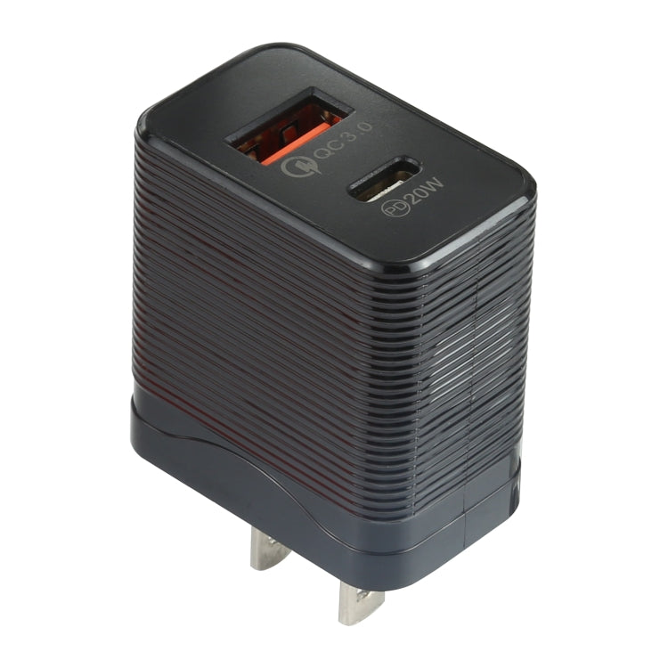 LZ-728 QC3.0 USB+PD 20W Type-C 快速旅行充，美規