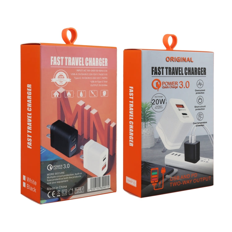 LZ-728 QC3.0 USB+PD 20W Type-C 快速旅行充，美規