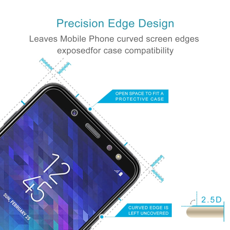 100個裝適用於三星Galaxy A6  0.26mm厚度 9H 2.5D弧邊鋼化玻璃膜