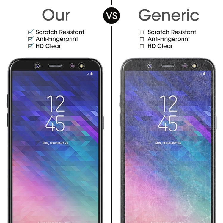 10個裝適用於三星Galaxy A6+   0.26mm厚度 9H 2.5D弧邊鋼化玻璃膜