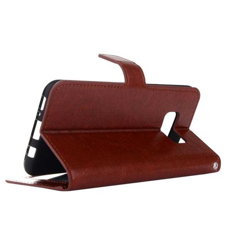 適用於三星蓋樂世 S8 復古瘋馬紋左右翻蓋皮套 帶支架&卡槽&錢包&相框&掛繩