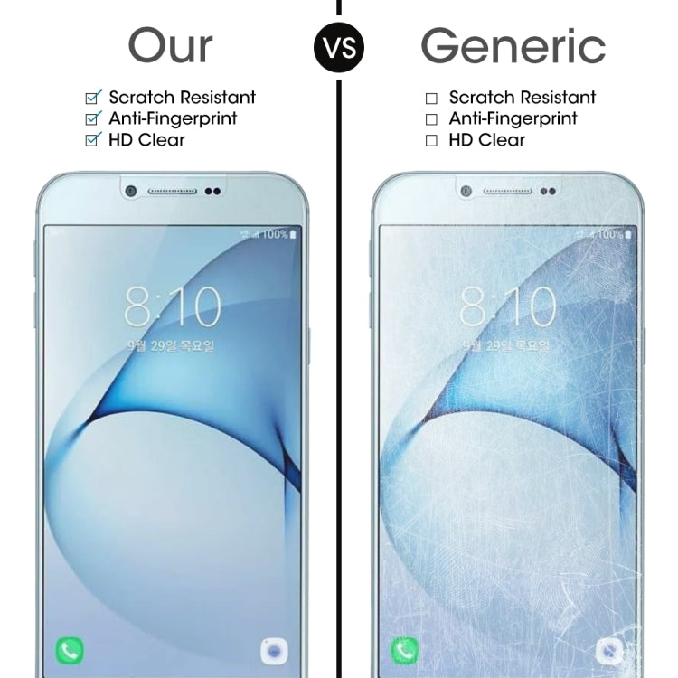 適用於三星Galaxy A8  10個裝 0.26mm厚度 9H 2.5D弧邊鋼化玻璃保護膜