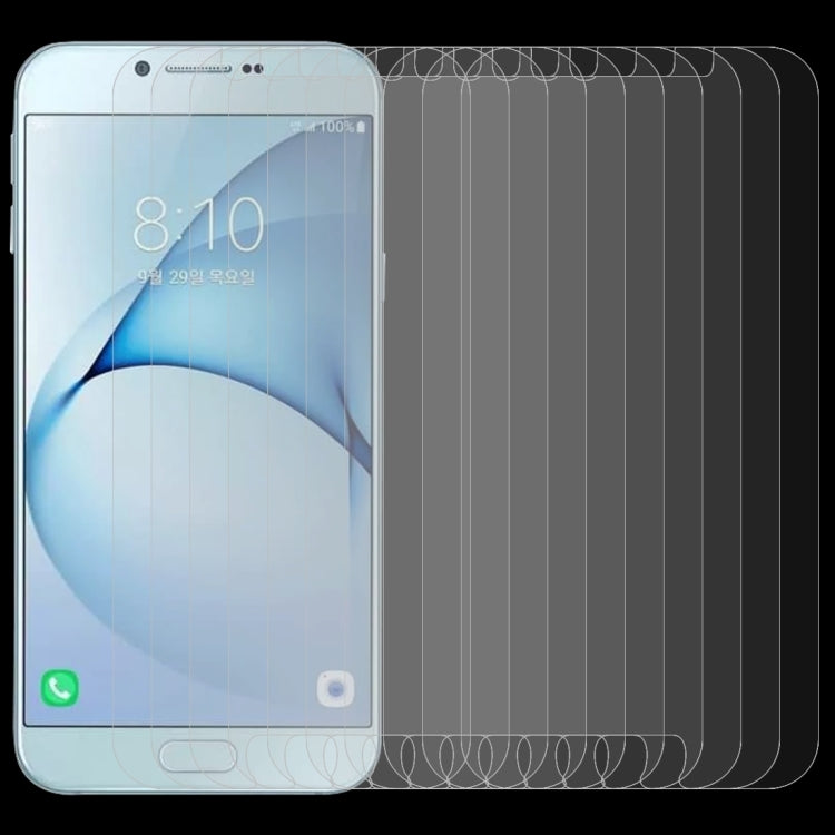 適用於三星Galaxy A8  10個裝 0.26mm厚度 9H 2.5D弧邊鋼化玻璃保護膜