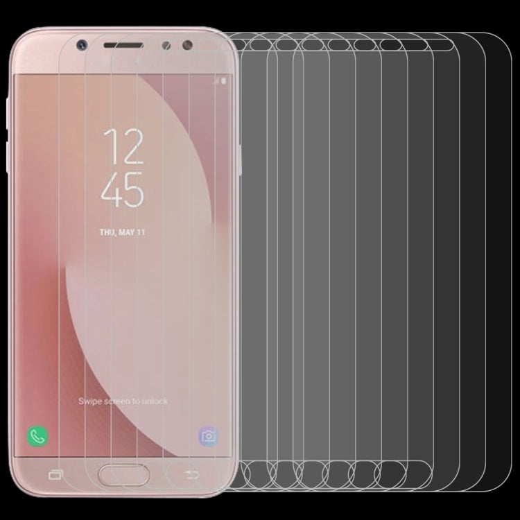 10 PCS 適用於三星 蓋樂世J7 Pro / J730 0.26mm厚度 9H硬度 2.5D弧邊鋼化玻璃膜